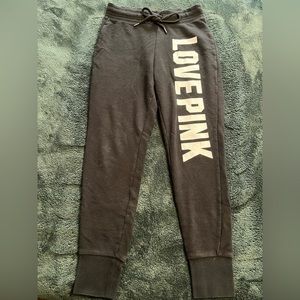 Pink by Victoria Secret black joggers